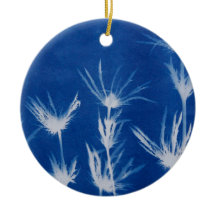 Ornamento floral de Navidades azules