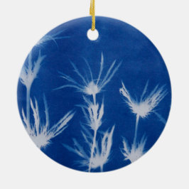 Ornamento floral de Navidades azules
