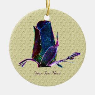 Ornamento floral de Rosebud azul eléctrico