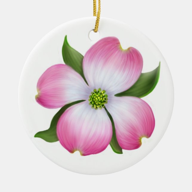 Ornamento floral del Dogwood rosado (Frente)