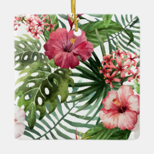 Ornamento floral tropical hermoso y elegante del