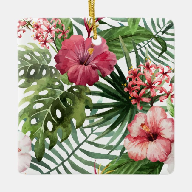 Ornamento floral tropical hermoso y elegante del | (Anverso)