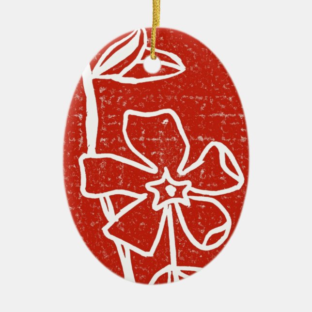 Ornamento floral "Vinca roja" (Frente)