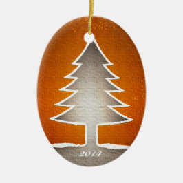 Ornamento formado oval del árbol de navidad -