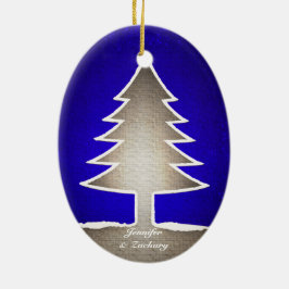 Ornamento formado oval del árbol de navidad -