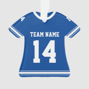 Ornamento fotográfico Blue Personalized Football 
