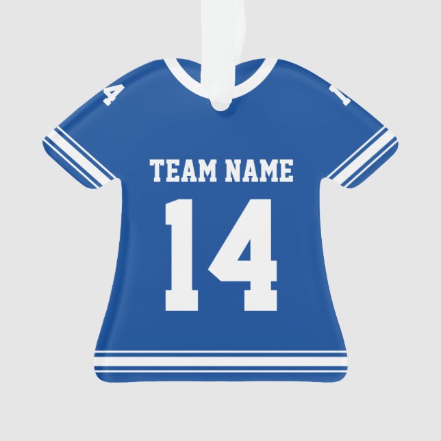 Ornamento fotográfico Blue Personalized Football J (Anverso)