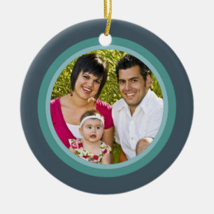 Ornamento fotográfico de familia cruzada de navida
