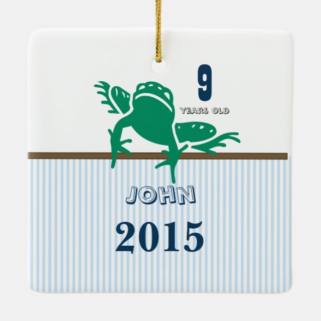 Ornamento fotográfico de franja verde azul y marró (Reverso)