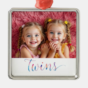 Ornamento fotográfico de hermanas gemelas