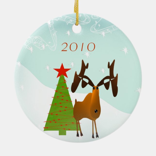 Ornamento fotográfico de la familia Moose Navidade (Atrás)