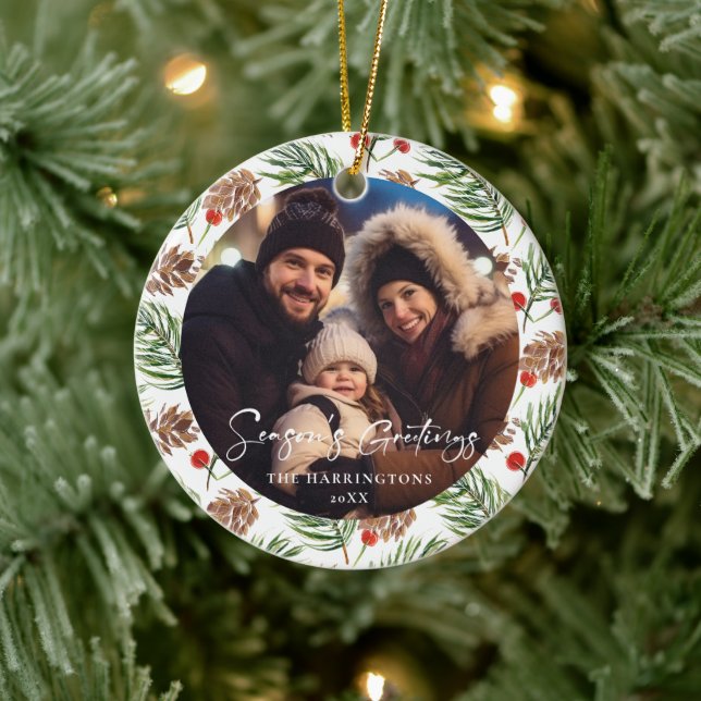 Ornamento fotográfico de la familia Pine Cone (Árbol)