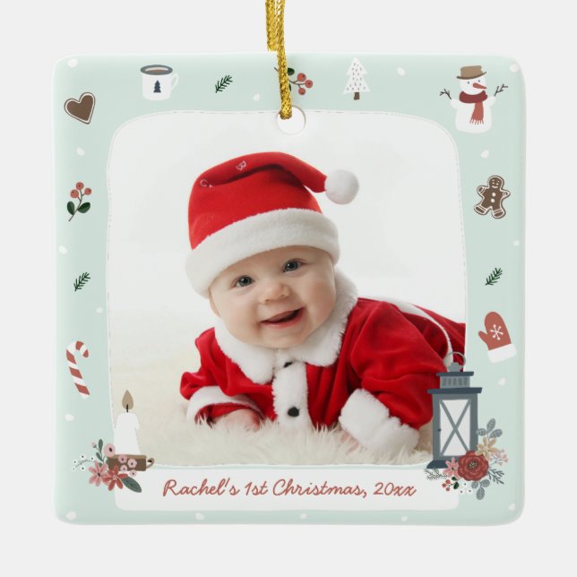 Ornamento fotográfico de Navidades de aldeas nórdi (Anverso)