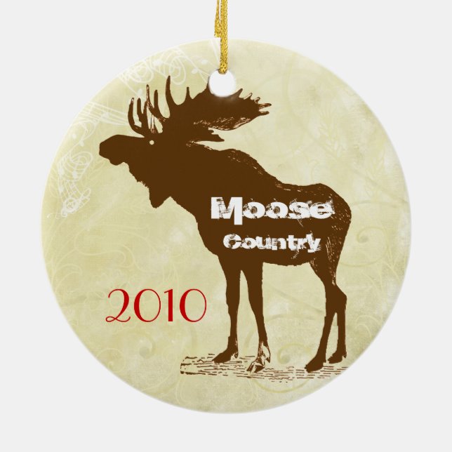Ornamento fotográfico de Navidades de Moose Countr (Atrás)
