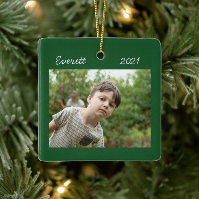 Ornamento fotográfico de Navidades verdes (Árbol)