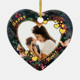 Ornamento fotográfico del marco del corazón con fo