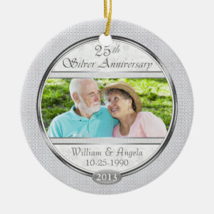 Ornamento fotográfico del Personalizado Silver 25°