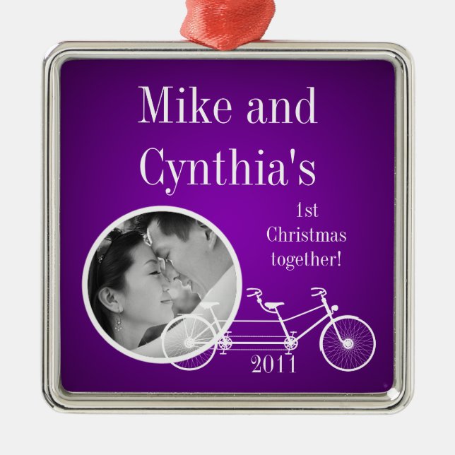 Ornamento fotográfico personalizado con bicicleta  (Frente)