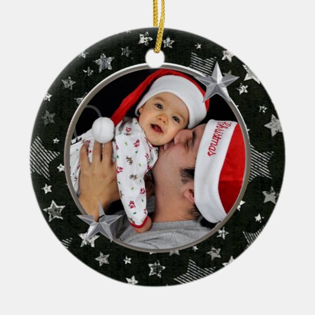 Ornamento fotográfico Personalizado de estrellas (Frente)