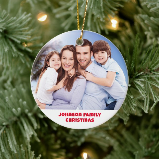 Ornamento fotográfico personalizado, imagen famili (Árbol)