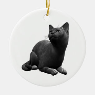 Ornamento gato negro tranquilo