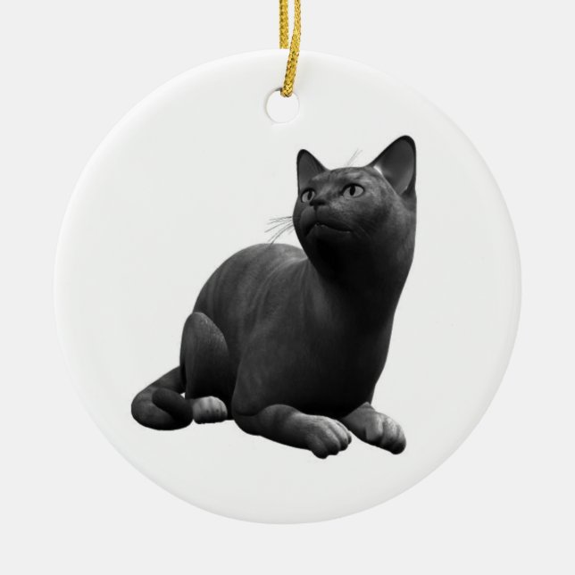 Ornamento gato negro tranquilo (Frente)