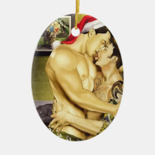 Ornamento gay del beso de Santa