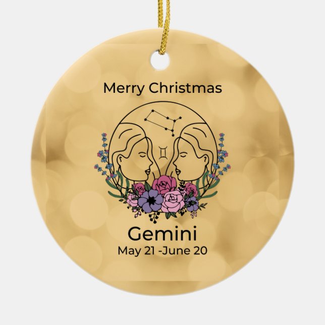Ornamento Gemini Vintage inspirado por Navidad (Frente)