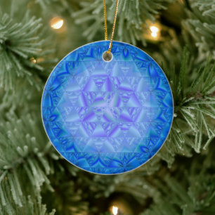 Ornamento generativo azul del navidad del arte de