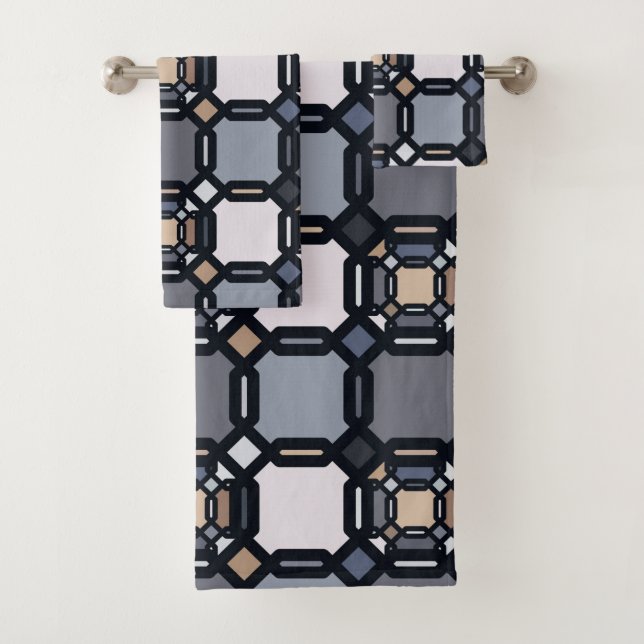  Ornamento geométrico multicolor en tonos mudos. (In situ)