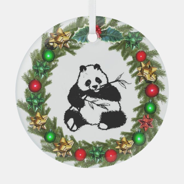 Ornamento gigante de vidrio Panda (Anverso)