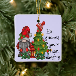 Ornamento Gnome del árbol de Navidad personalizado