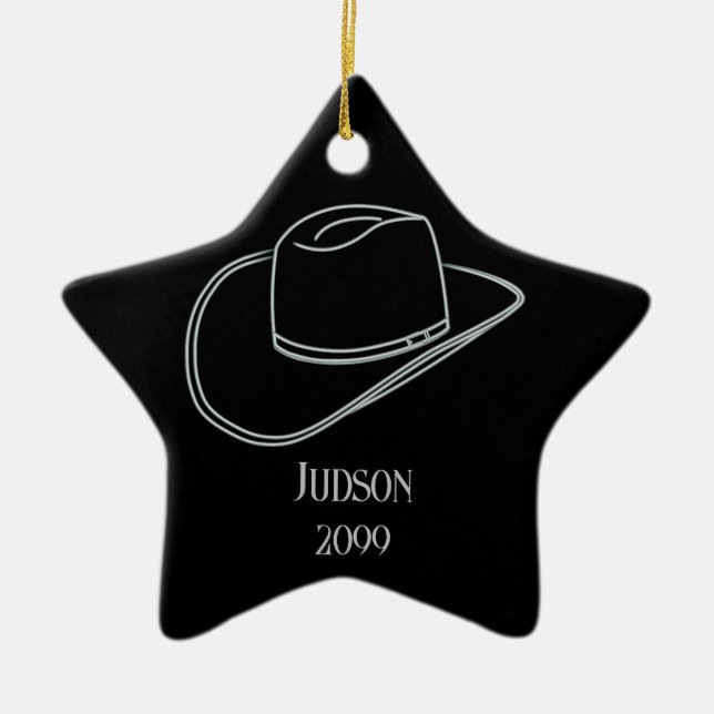 Ornamento Gorra de Navidades de Cowboy (Frente)