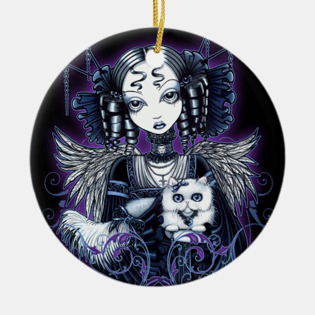 Ornamento gótico del ángel del Victorian de (Frente)