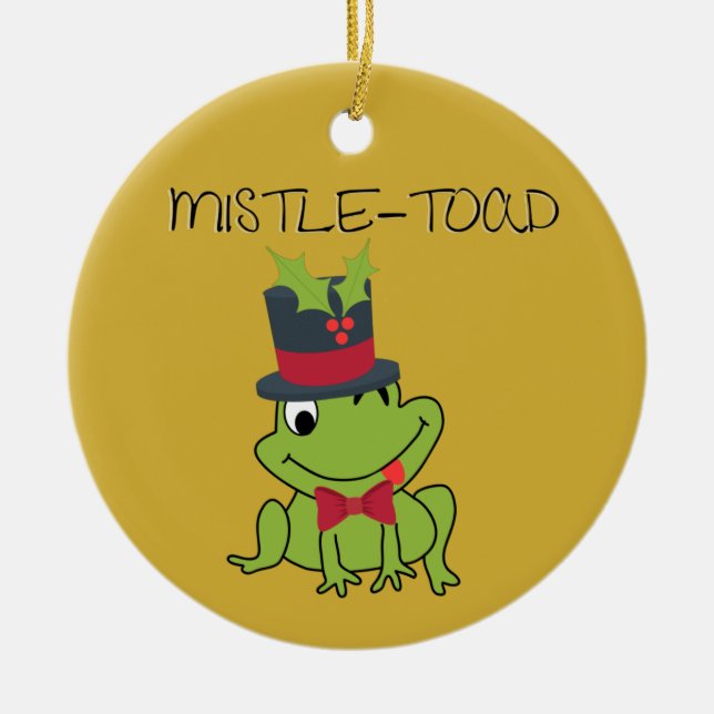 Ornamento gracioso de Mistletoe "Mistle-Toad" (Frente)