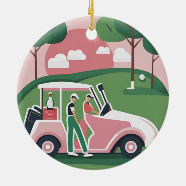 Ornamento gráfico del carrito de golf | Personaliz (Atrás)