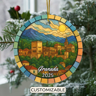 Ornamento Granada de vidrio templado personalizado