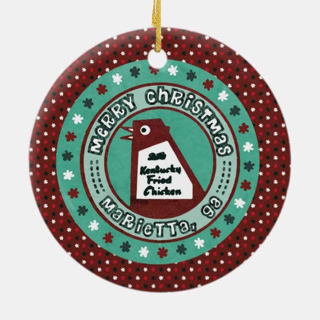Ornamento grande del navidad del pollo (Atrás)
