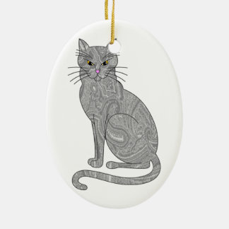 Ornamento gris del gato de Paisley