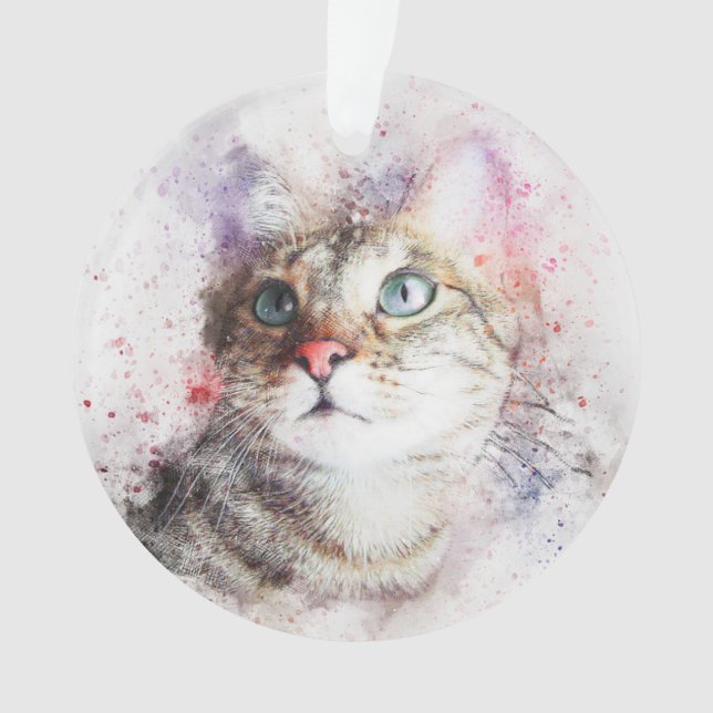 Ornamento gris del gato de Tabby (Anverso)
