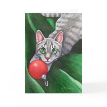 Ornamento gris del navidad del gato