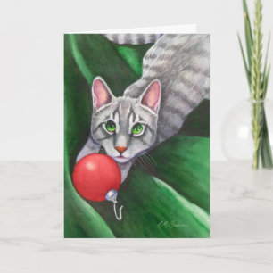 Ornamento gris del navidad del gato