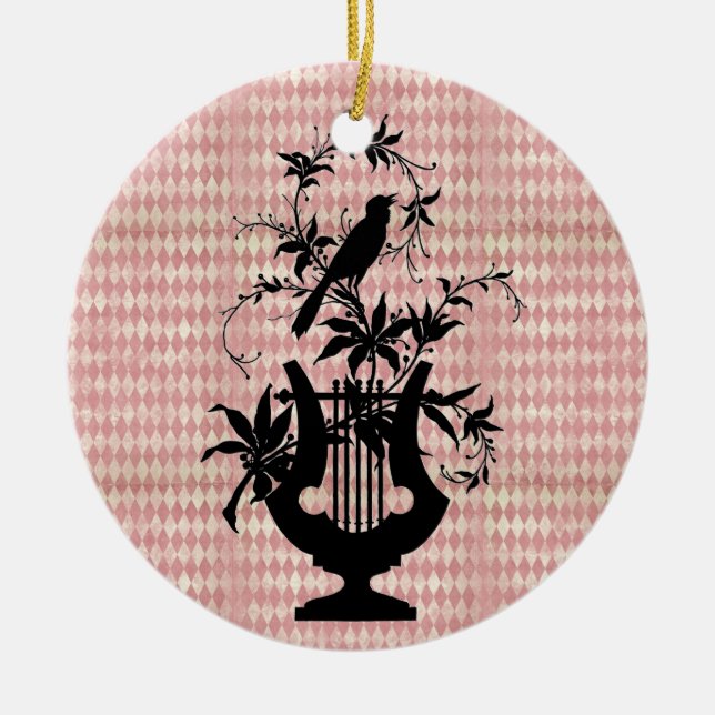 Ornamento Harlequin Harp Bird Silhouette (Frente)