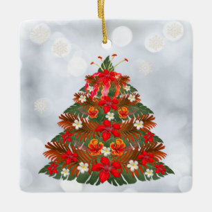 Ornamento hawaiano floral de árbol navideño
