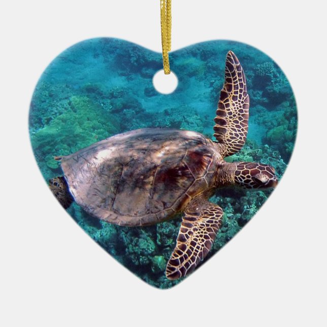 Ornamento hawaiano honu de tortuga (Frente)