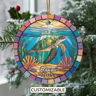 Ornamento hawaiano personalizado, tortuga marina