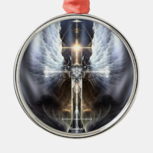 Ornamento Heavenly Angel Wing Cross Fractal Premiu