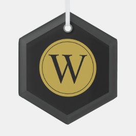 Ornamento hexagonal de vidrio con monograma person