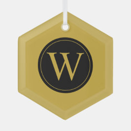 Ornamento hexagonal de vidrio con monograma person
