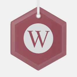 Ornamento hexagonal de vidrio con monograma person